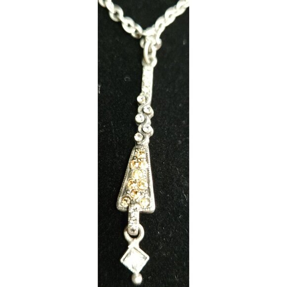 Vintage Sweet Romance Silvertond Multiple Chain Y-pendant Necklace - Picture 4 of 5